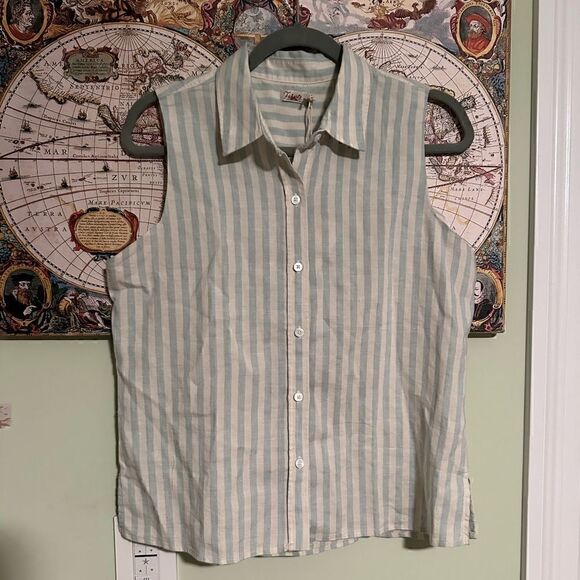 Faherty Striped Linen Top - Picture 1 of 7